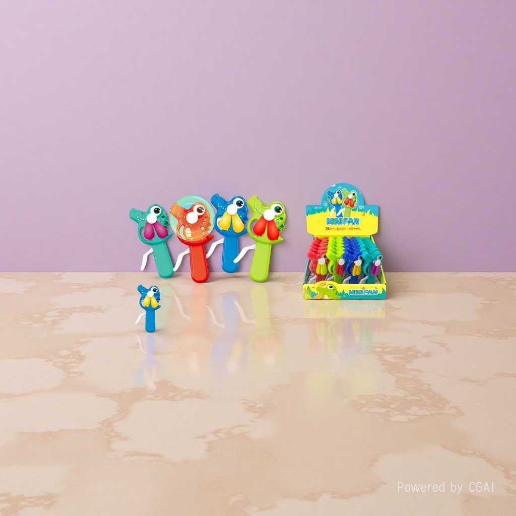 Colorful dinosaur-shaped cartoon animal-shaped hand-pressed small fans