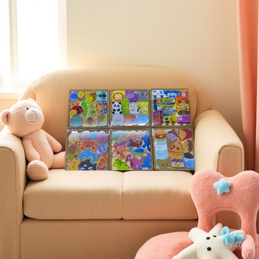 彩色小屋拼图玩具儿童卡通拼板