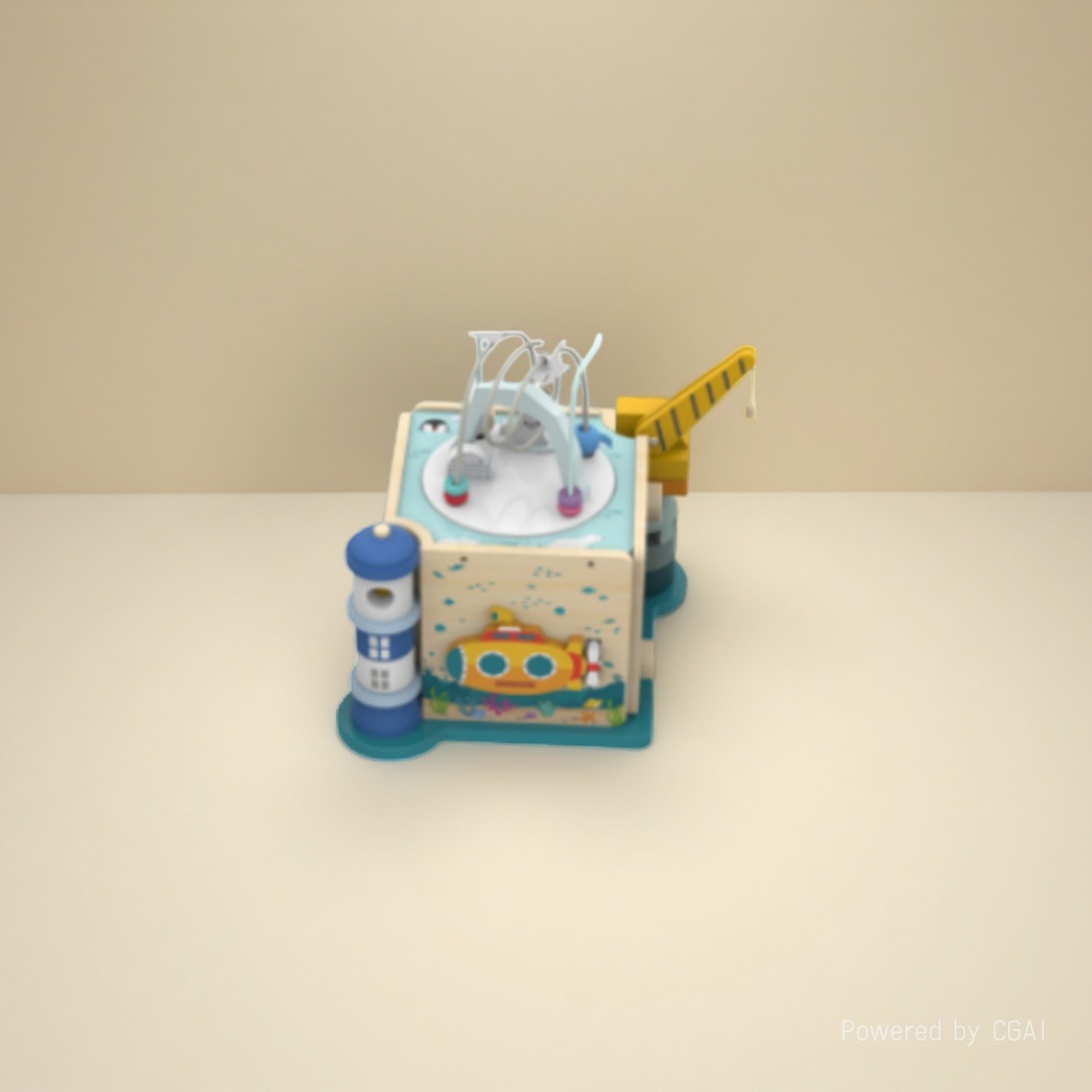 Baby ocean-themed multi-functional game box, pearl lamp tower crane, wooden treasure box, educational toys for 1-3 years old Application Scenario
