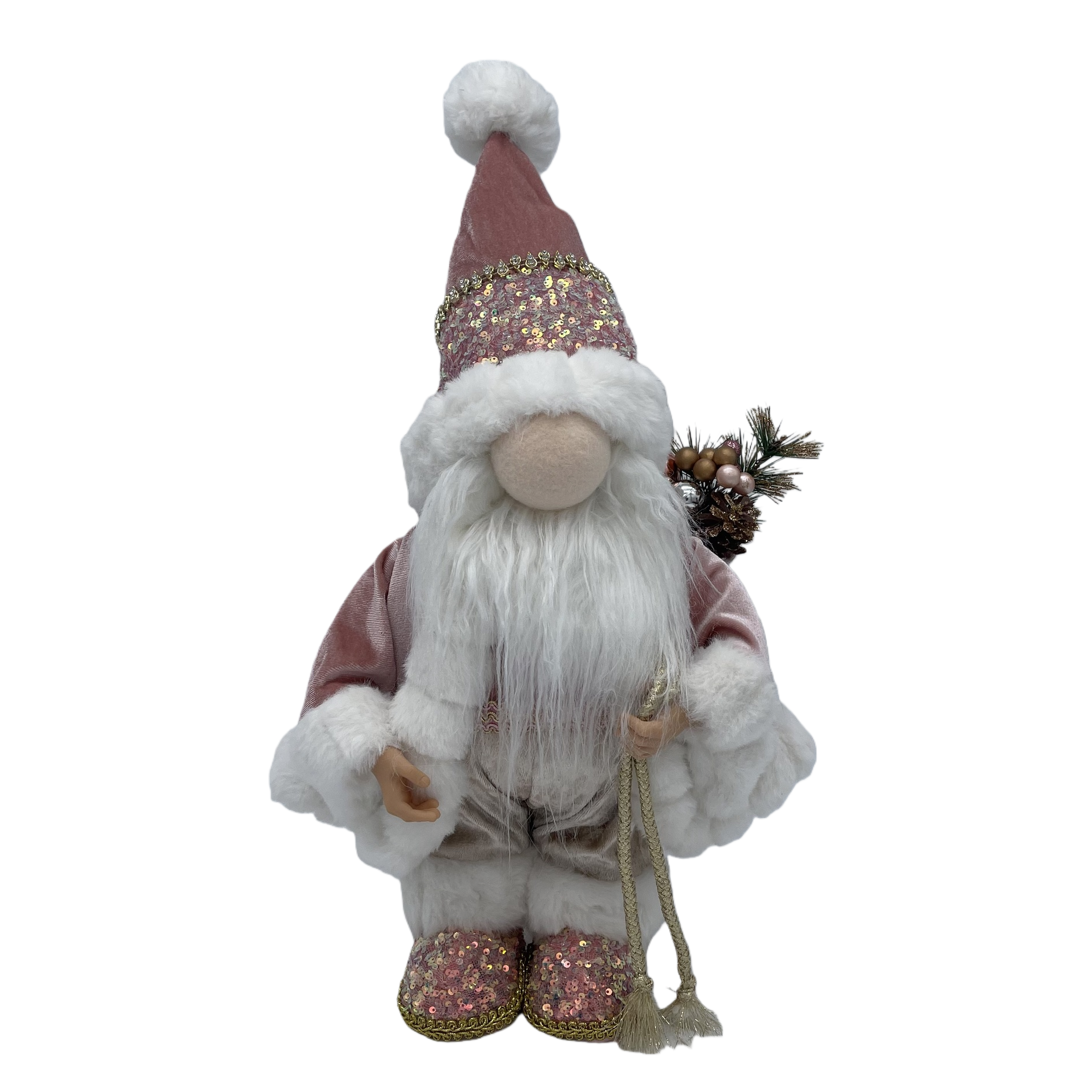 Pink sequined Christmas dwarf, Christmas goblin, Santa Claus doll Item Picture