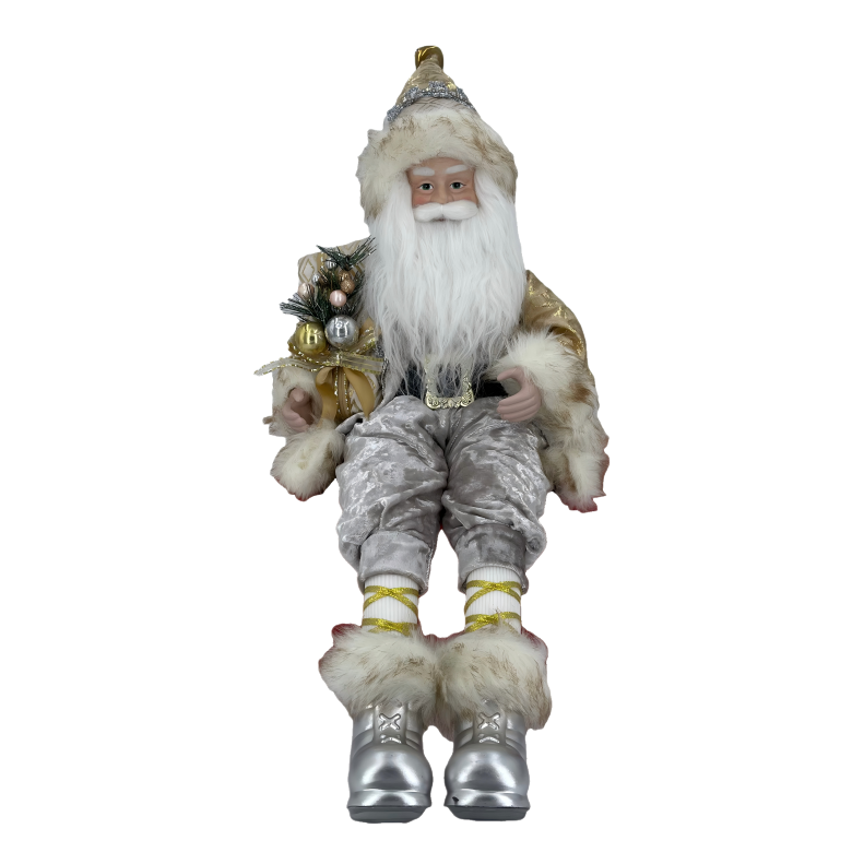 Golden Santa Claus dolls, other figurines, holiday decorations, Christmas plush ornaments, plush toys Item Picture
