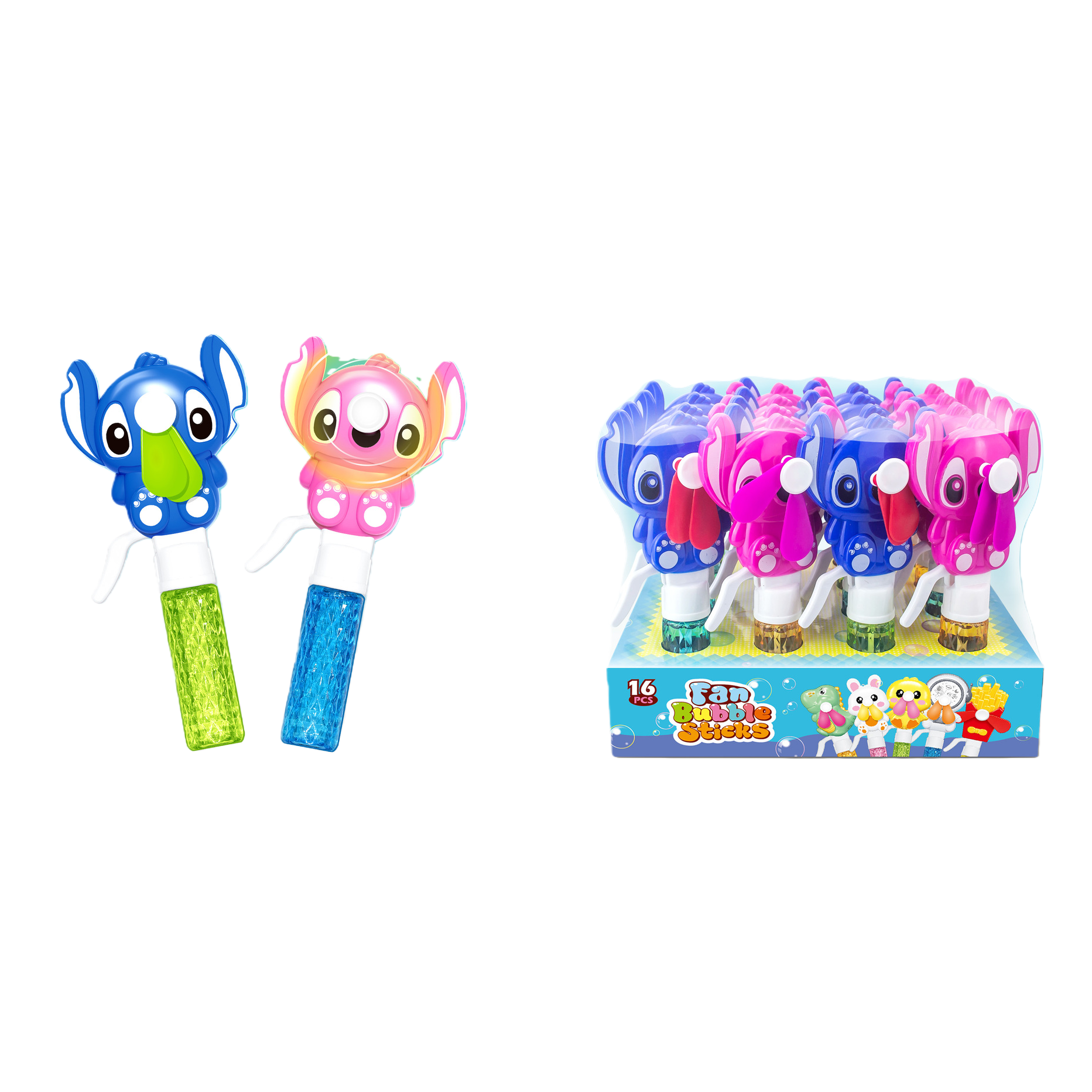 Colorful cartoon fan, bubble stick, water play toy, hand-pressed small fan Item Picture