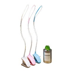 Three colorful clip-on reading desk lamps, eye-protecting and long-lasting magnifying glass desk lamps Item Picture