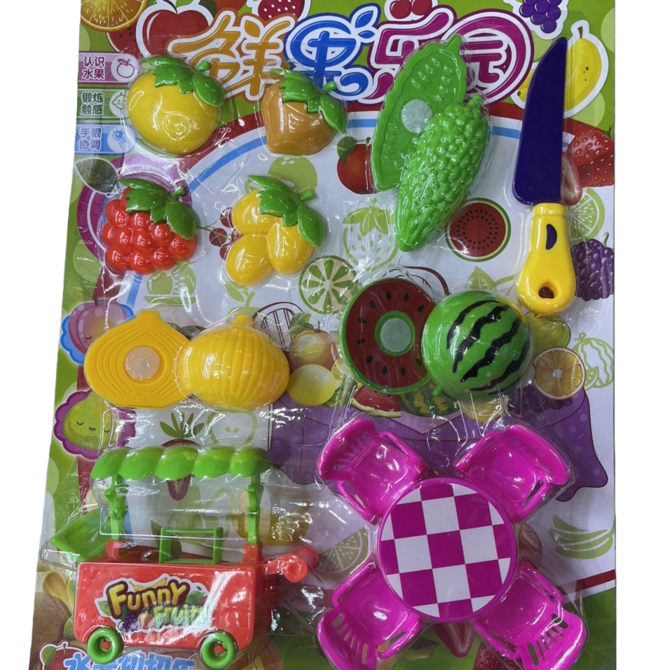 仿真果蔬食物玩具彩色水果套装过家家玩具批发白底实物图