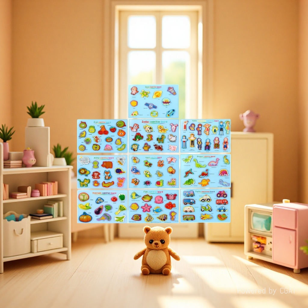 Cartoon recognition, wooden hand-held jigsaw puzzle, fruits and vegetables, twelve Chinese zodiac signs, dinosaurs, ocean, transportation vehicles, children's picture recognition, early education and intelligence puzzle board toys Specification image