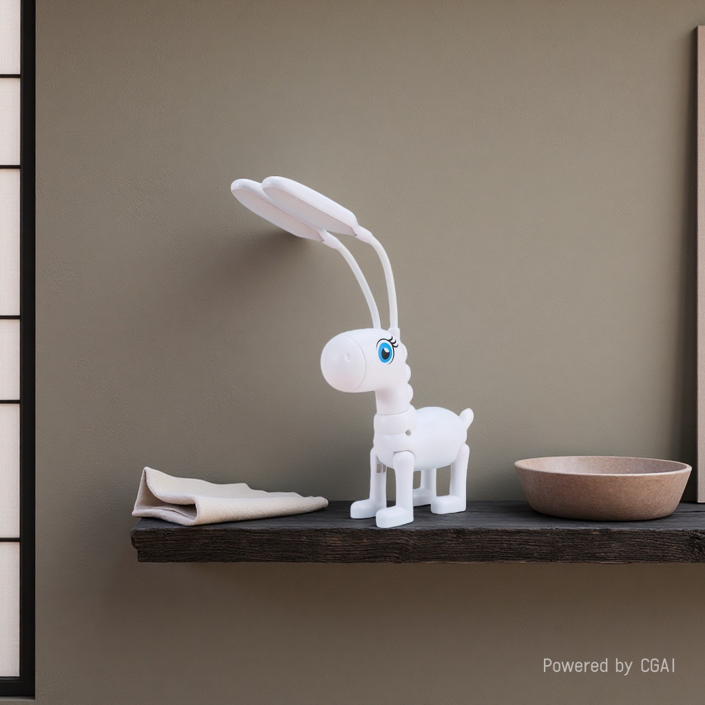 White Unicorn Ceramic creative desk lamp, bamboo home study desk lamp Specification image