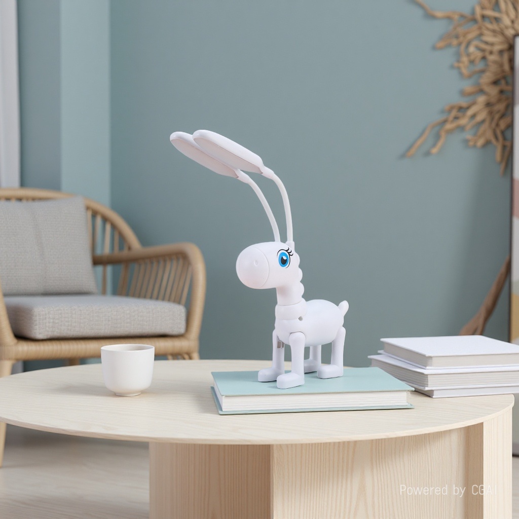 White Unicorn Ceramic creative desk lamp, bamboo home study desk lamp Application Scenario