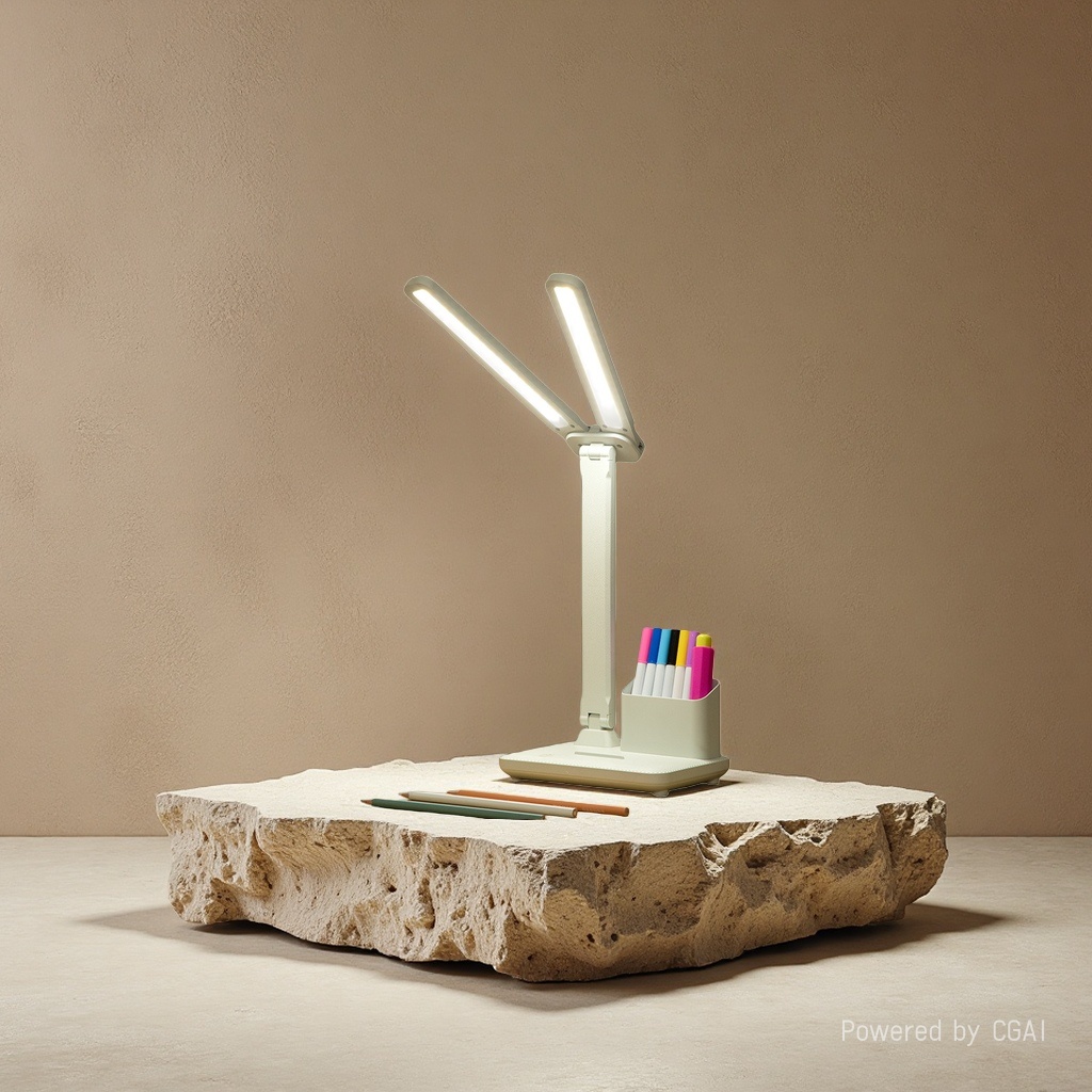 Jiuliang Cool Lamp White dual-head study desk lamp, eye-protecting reading magnifying glass function