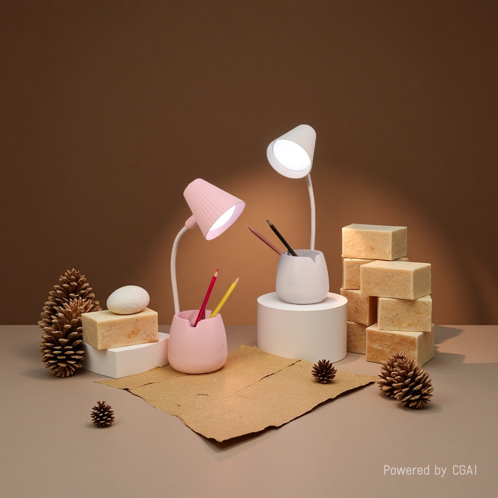 Jiuliang Cool Cool Lamp Pink Reading Desk Lamp, eye-protecting magnifying Glass Desk lamp for study Specification image