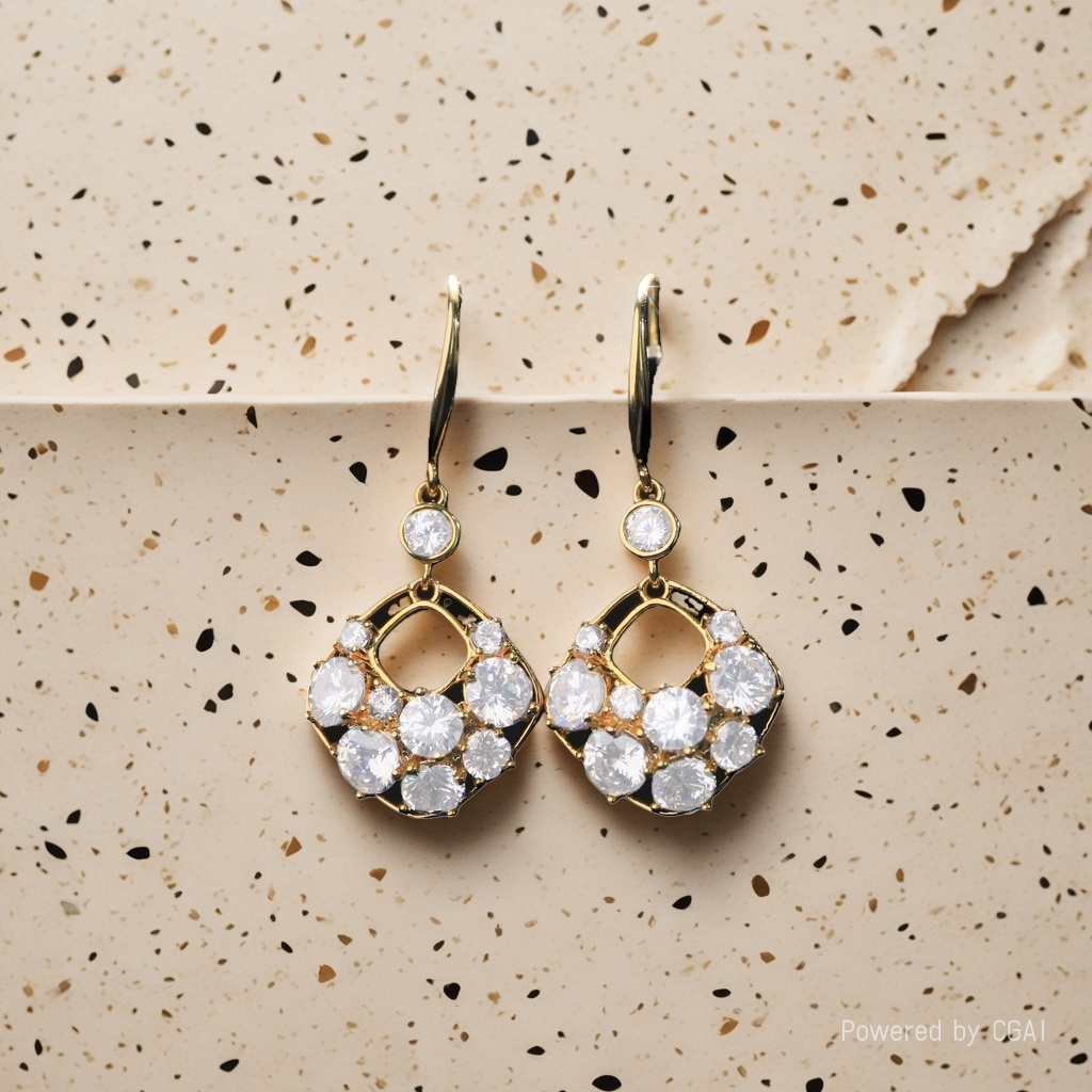 Wholesale of new copper-plated real gold and zircon inlaid elegant ear hook earrings Application Scenario