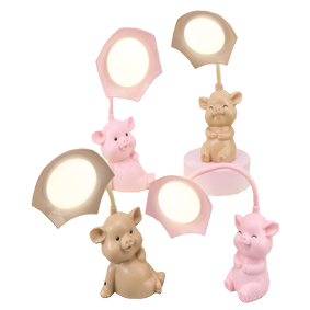 Cool pink pig-shaped ceramic decorative table lamp, handcrafted original wax melting lamp Item Picture