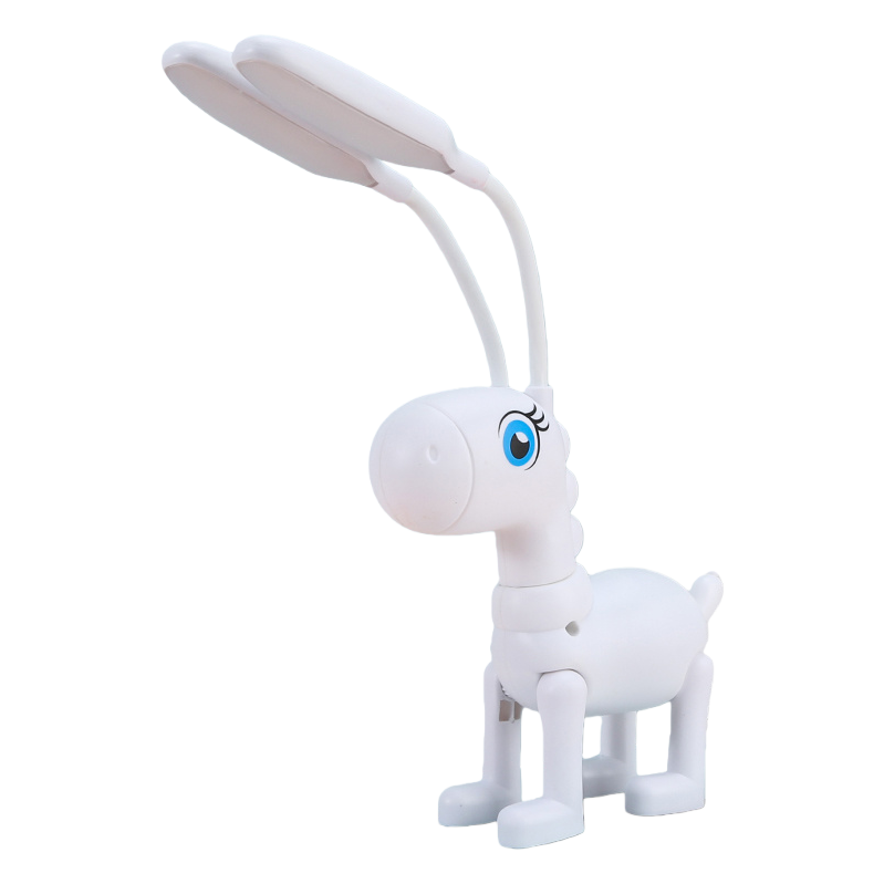 White Unicorn Ceramic creative desk lamp, bamboo home study desk lamp Item Picture