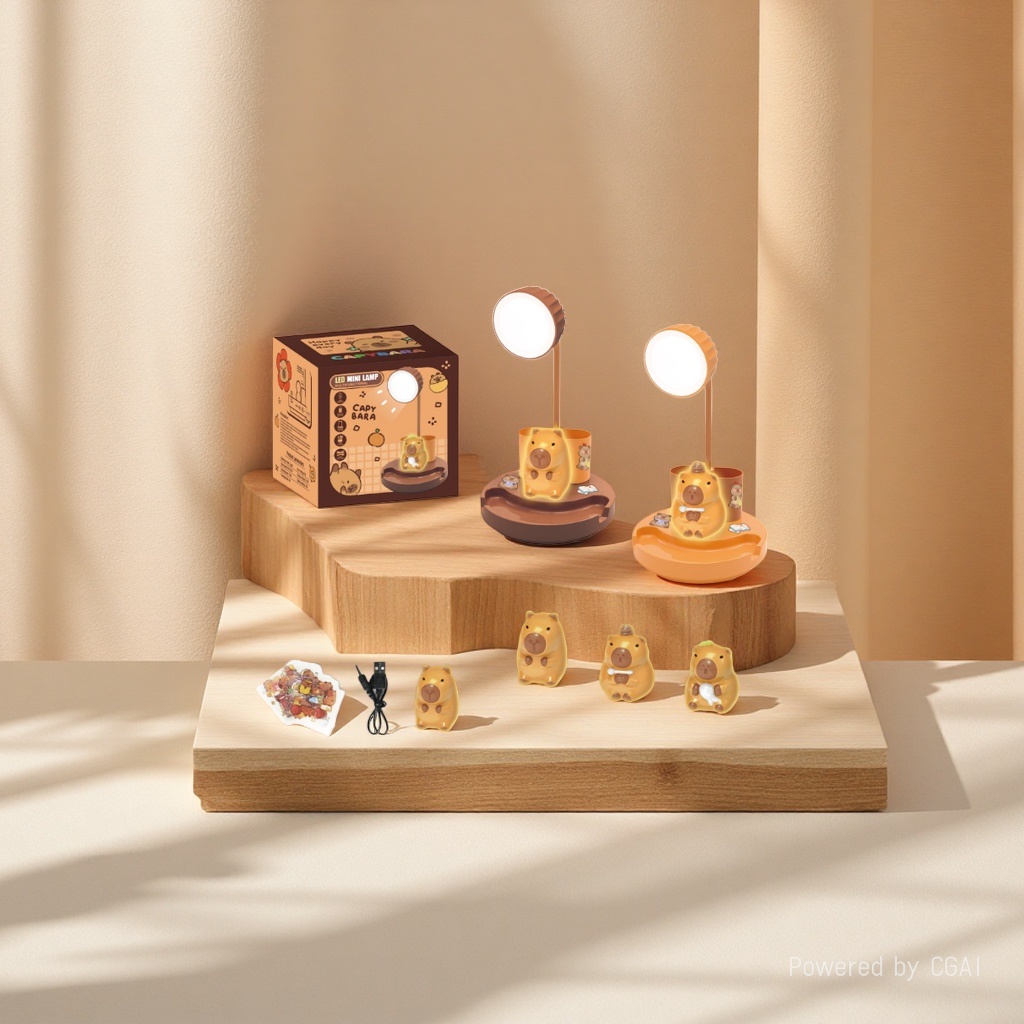 Cool orange Kapibara Reading desk lamp, eye-protecting desk lamp for study Specification image