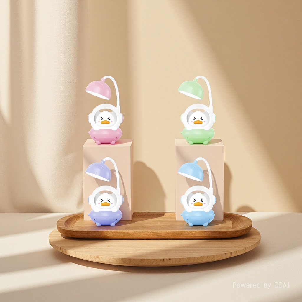 高颜值卡通创意彩色小鸭家居学习台灯 Specification image