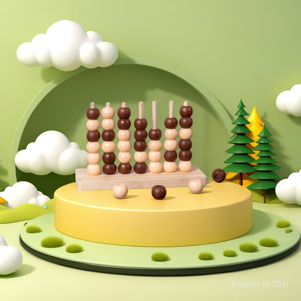 立体四子连线棋木质桌游 双色圆珠四连珠双人对战儿童空间逻辑专注力益智玩具