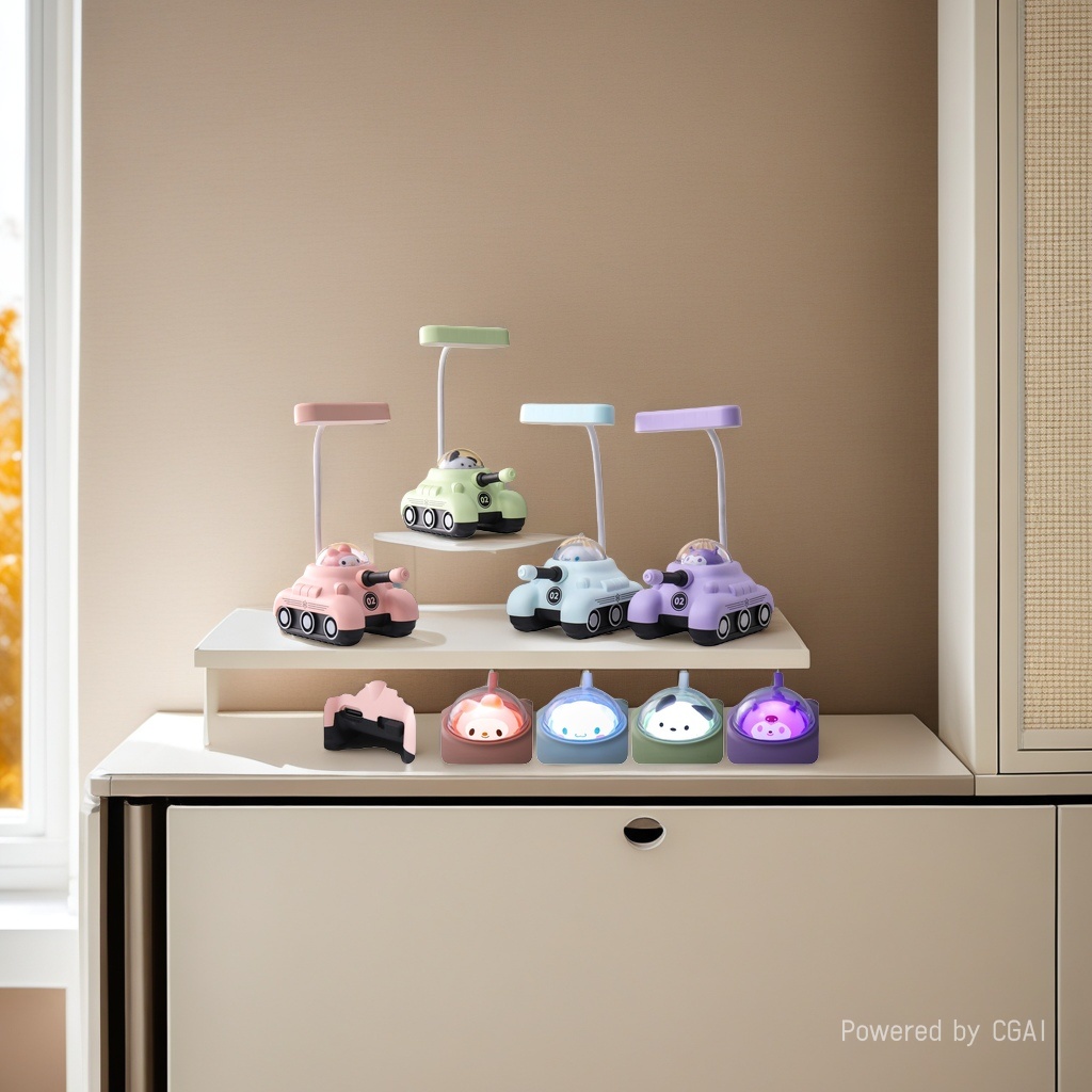 Cool Color tank-shaped ceramic table lamp, handcrafted original wax melting night light Application Scenario