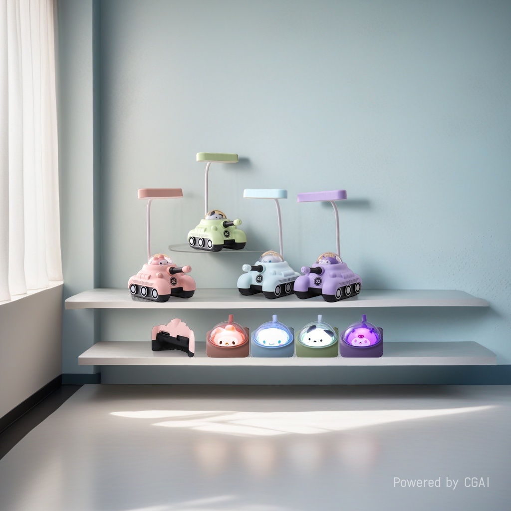 Cool Color tank-shaped ceramic table lamp, handcrafted original wax melting night light details Picture