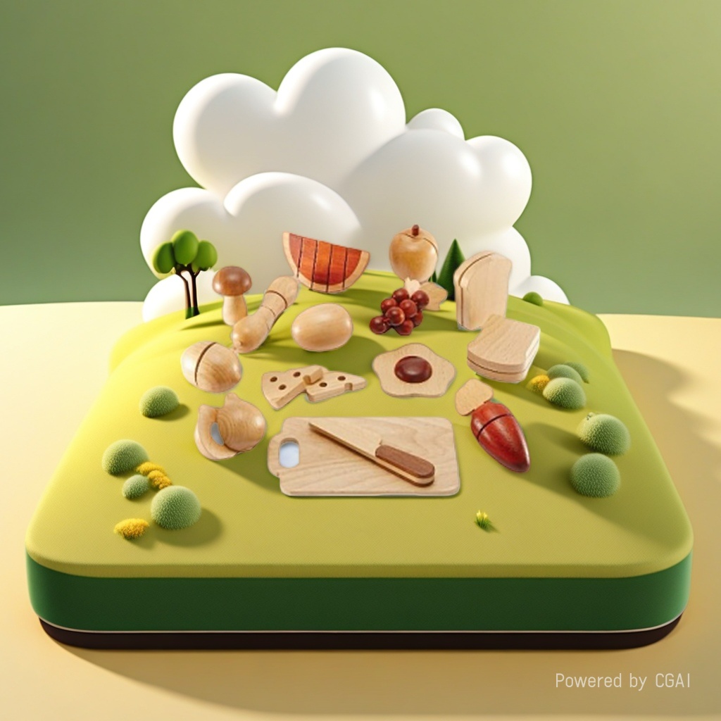 Unpainted solid wood fruit and vegetable Cutter 30-piece set, solid wood fruit and vegetable bread cutter set, baby kitchen House play and educational toys details Picture
