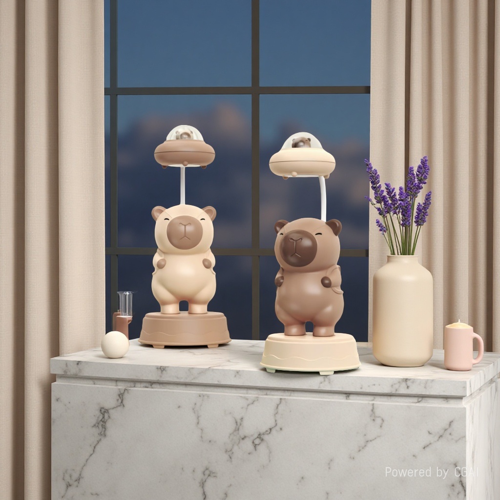 Cool Lamp Cartoon bear-shaped ceramic table lamp, handcrafted original wax melting lamp Application Scenario