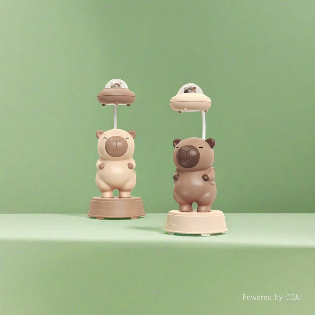 Cool Lamp Cartoon bear-shaped ceramic table lamp, handcrafted original wax melting lamp Specification image
