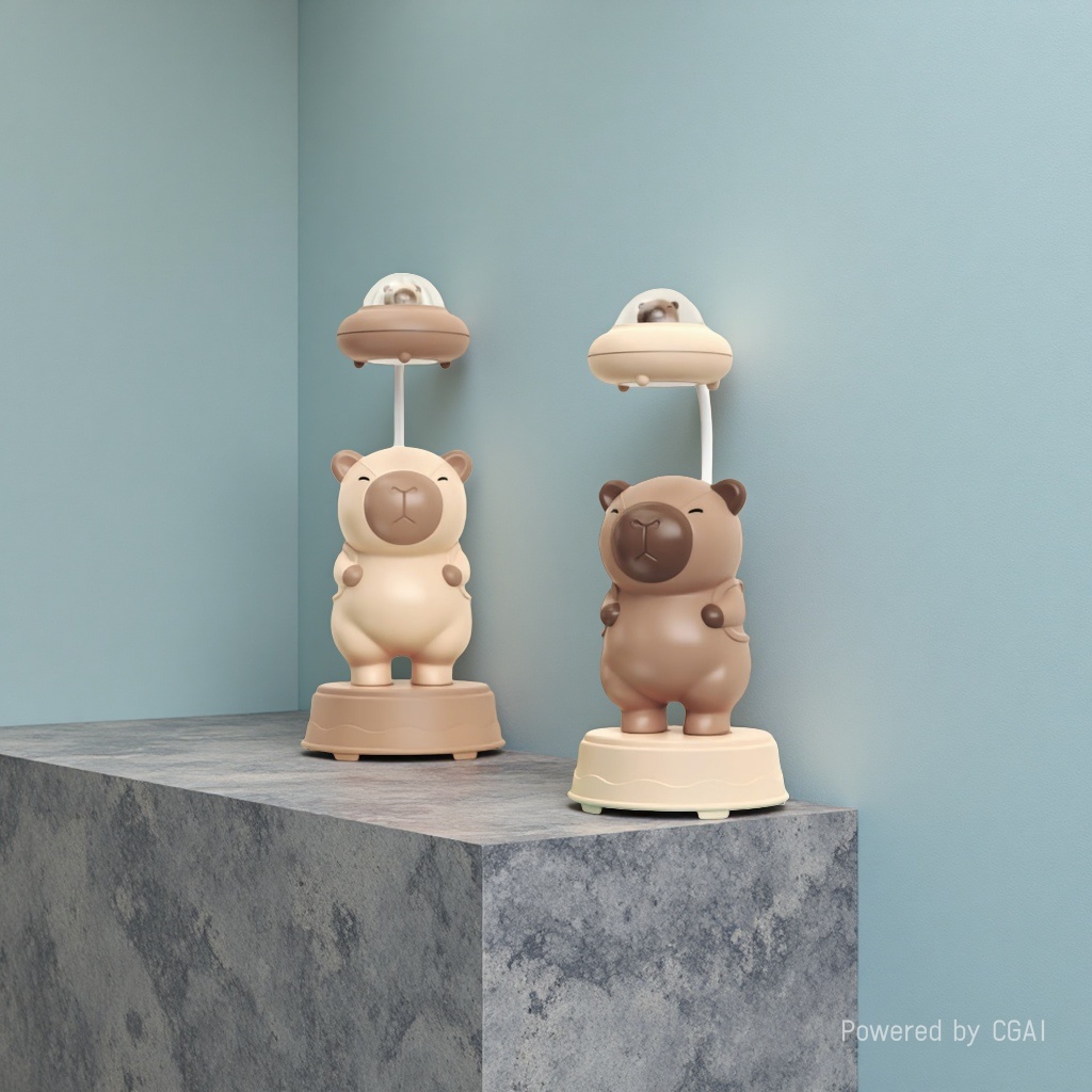 Cool Lamp Cartoon bear-shaped ceramic table lamp, handcrafted original wax melting lamp details Picture