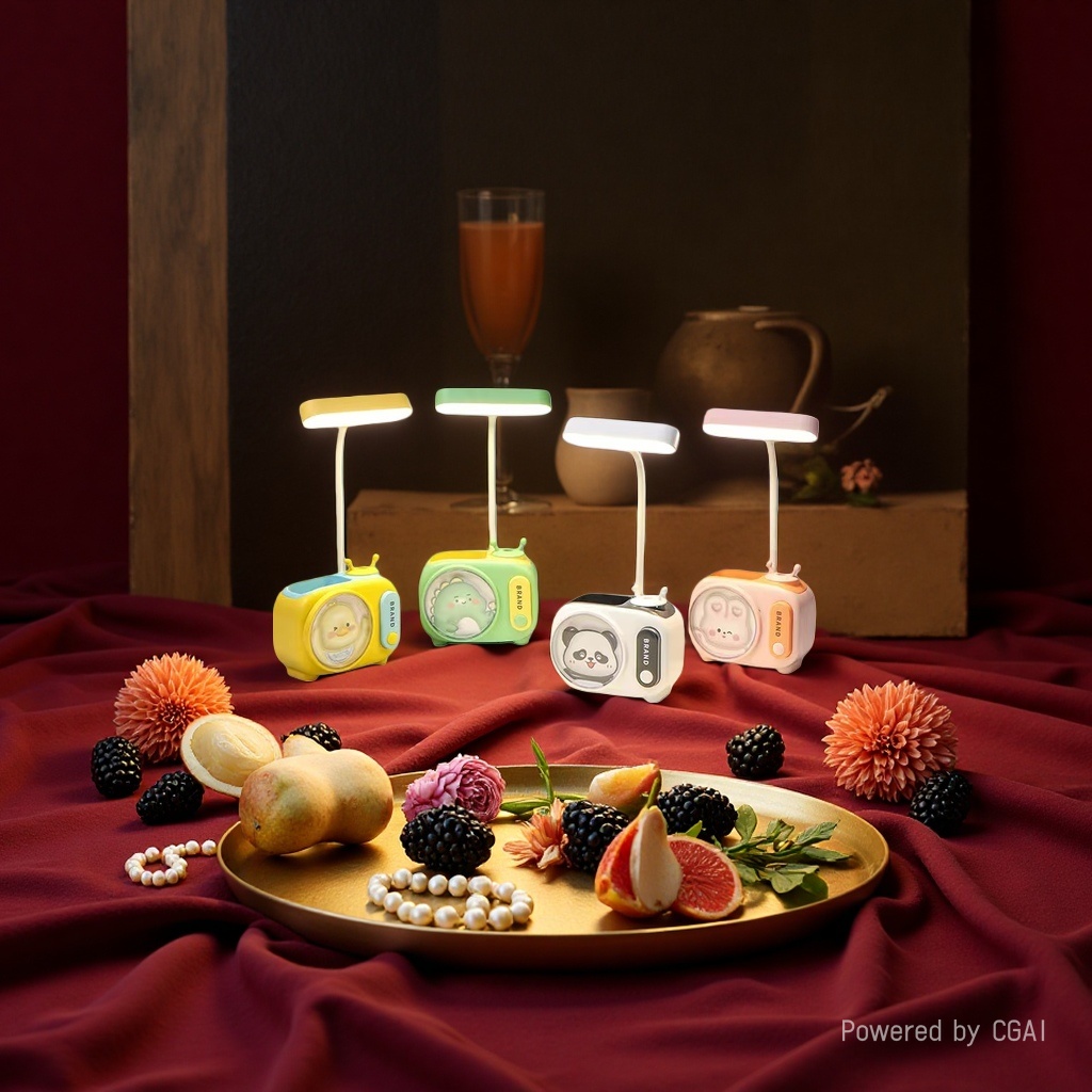 Jiuliang Cool Cool Lamp Four-color set TV shape Reading desk Lamp, eye-protecting magnifying glass desk lamp for study Application Scenario