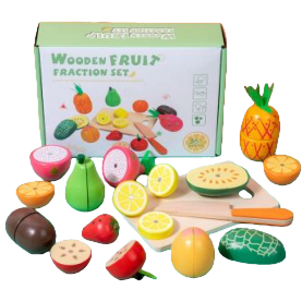 Wooden magnetic fruit cutter set Score recognition Fruit and vegetable cutter Watch baby Kitchen Play house early education and intelligence toy Item Picture
