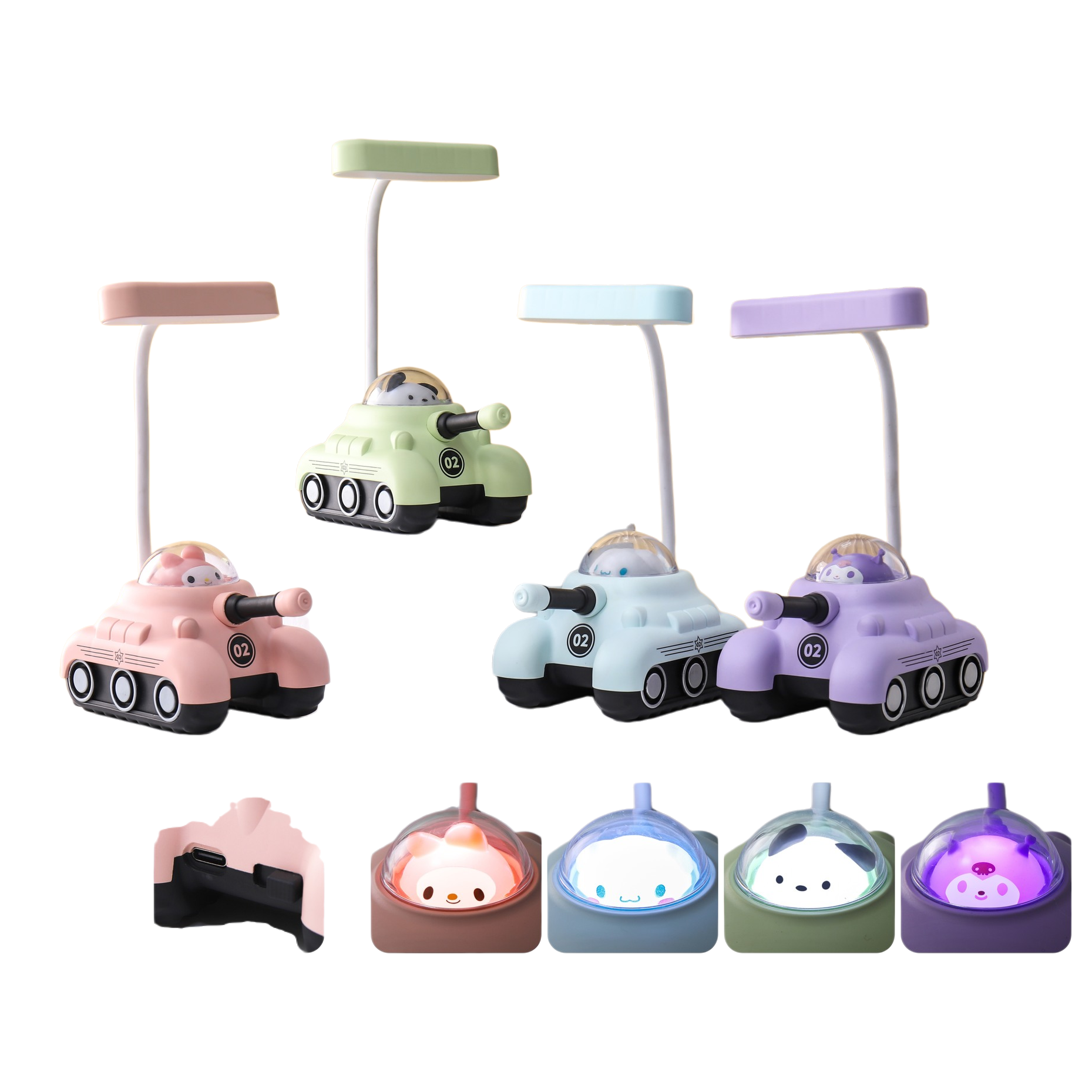 Cool Color tank-shaped ceramic table lamp, handcrafted original wax melting night light Item Picture