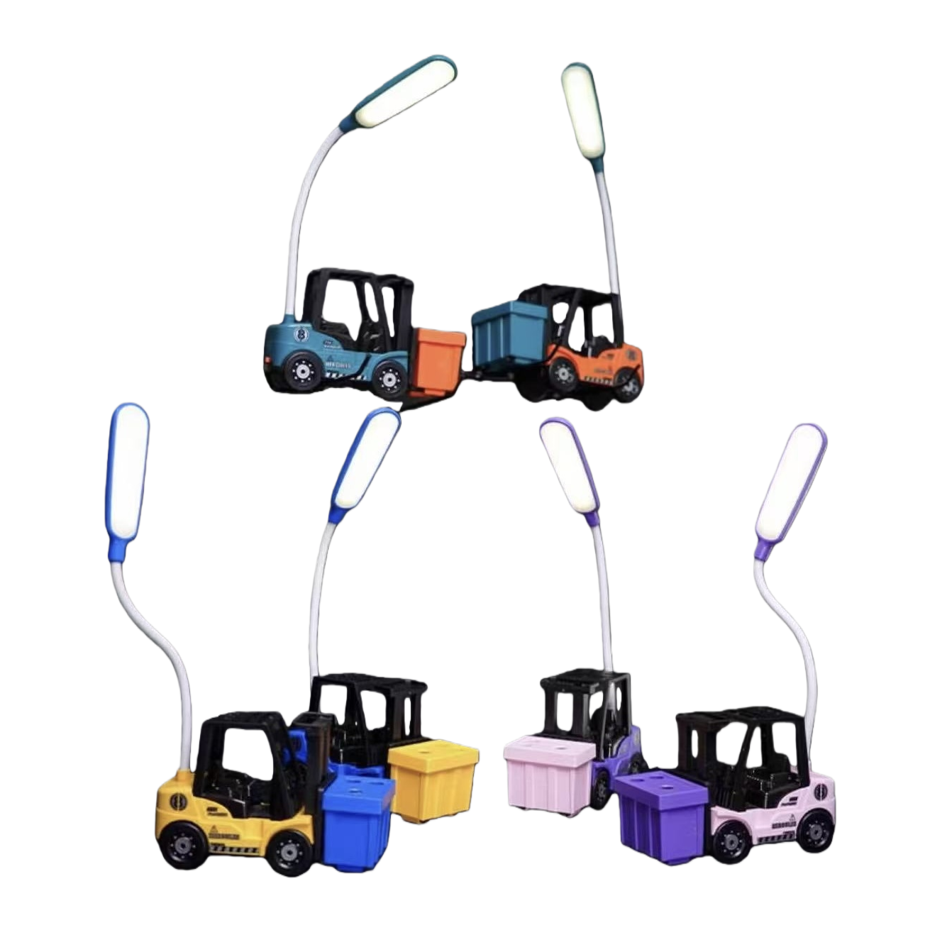 Cool Lamp, colorful forklift-shaped ceramic decorative table lamp, handcrafted original wax melting lamp Item Picture