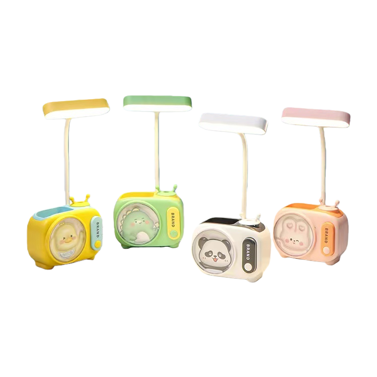 Jiuliang Cool Cool Lamp Four-color set TV shape Reading desk Lamp, eye-protecting magnifying glass desk lamp for study Item Picture