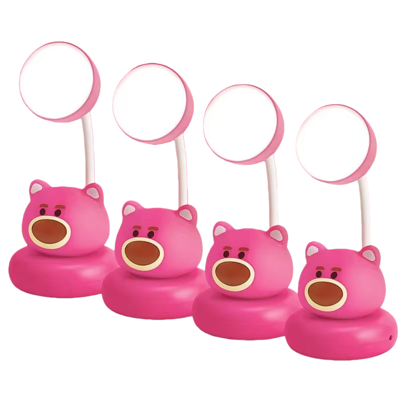 Jiuliang Cool Cool Lamp Pink Cartoon Bear Reading Desk Lamp, eye-protecting magnifying Glass Desk lamp for study Item Picture
