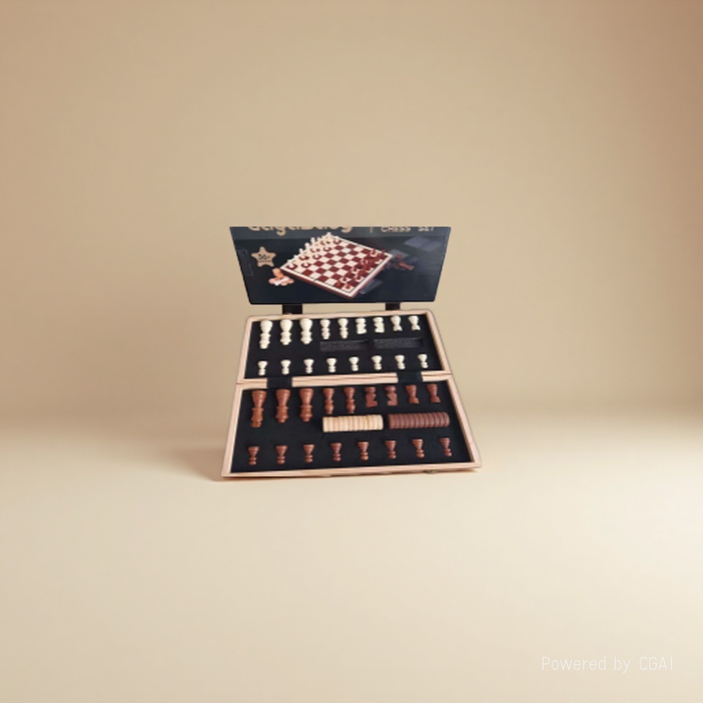 Two-in-one wooden chess checkers set, flip cover storage, solid wood double chess children and adults logic puzzle board game toy Application Scenario