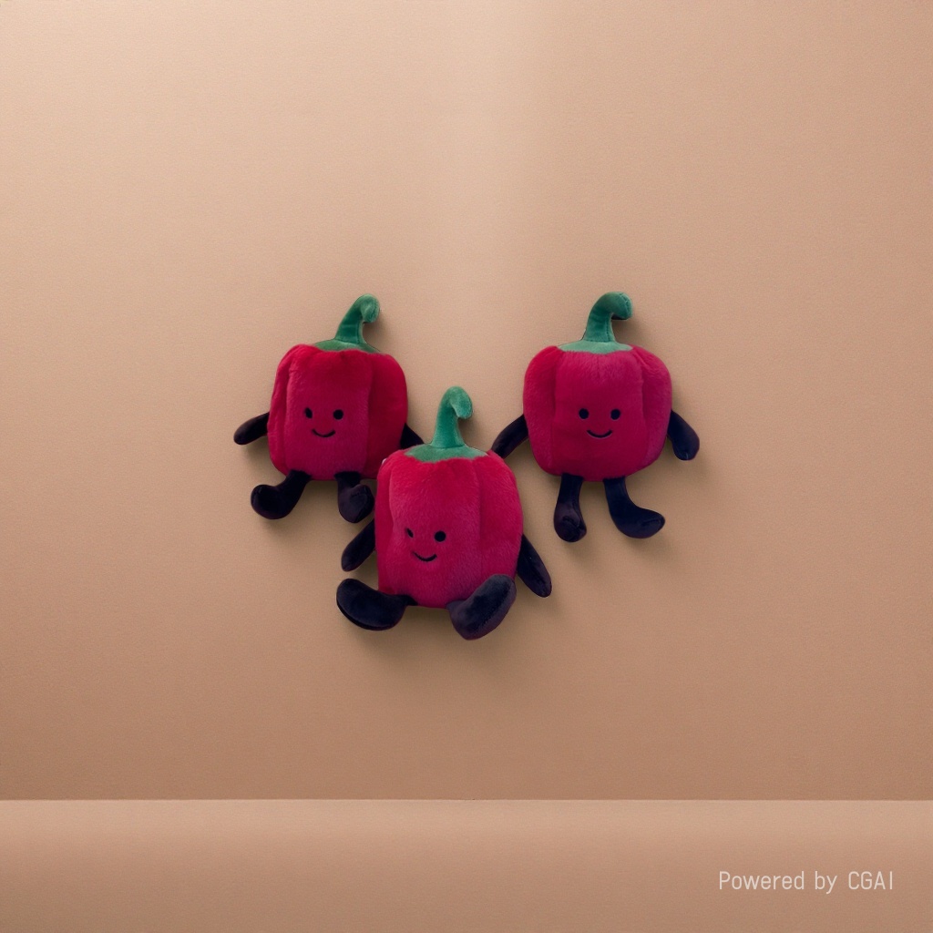 Red chili-shaped plush pendant, chili pendant, cute car backpack keychain Specification image