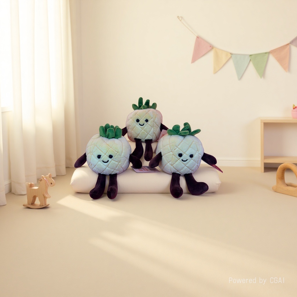 Craft boat yellow pineapple plush pendant, star figure doll pendant, plush toy pendant Specification image