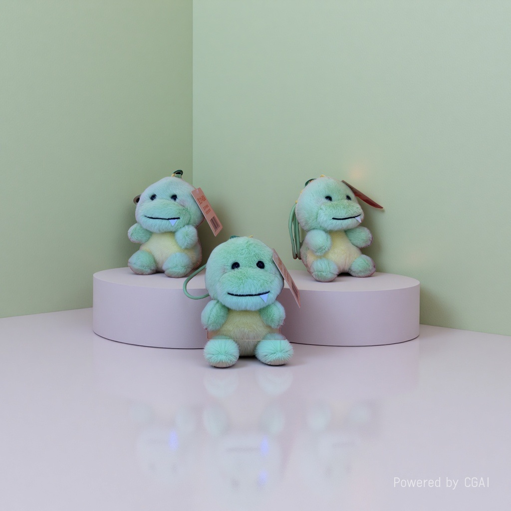 Green plush dinosaur figurine pendant, star figure doll, plush toy pendant, 095406672 details Picture