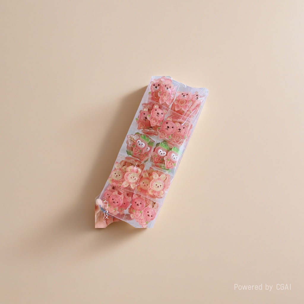粉色透明熊形抓夹发饰 甜美可爱少女风