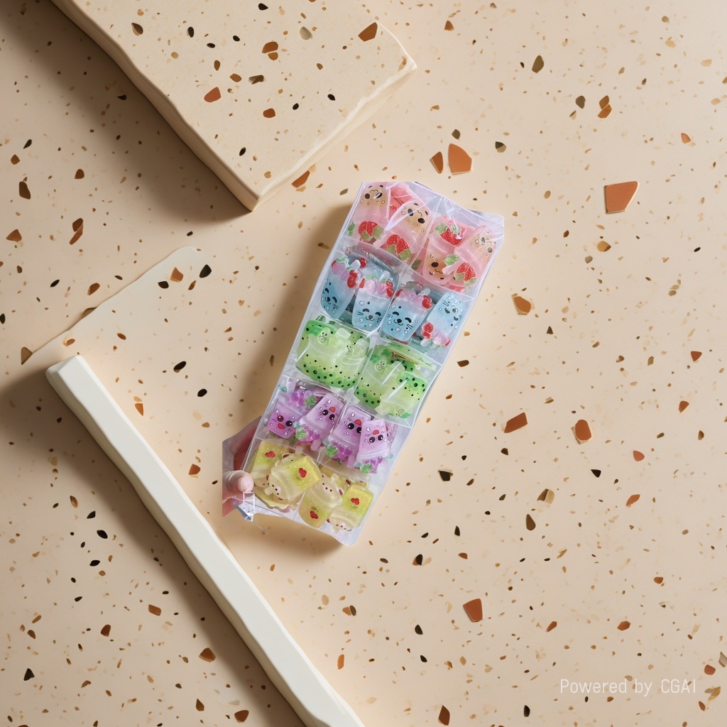 Colorful cartoon milk tea cup-shaped U-shaped hairpin set Application Scenario