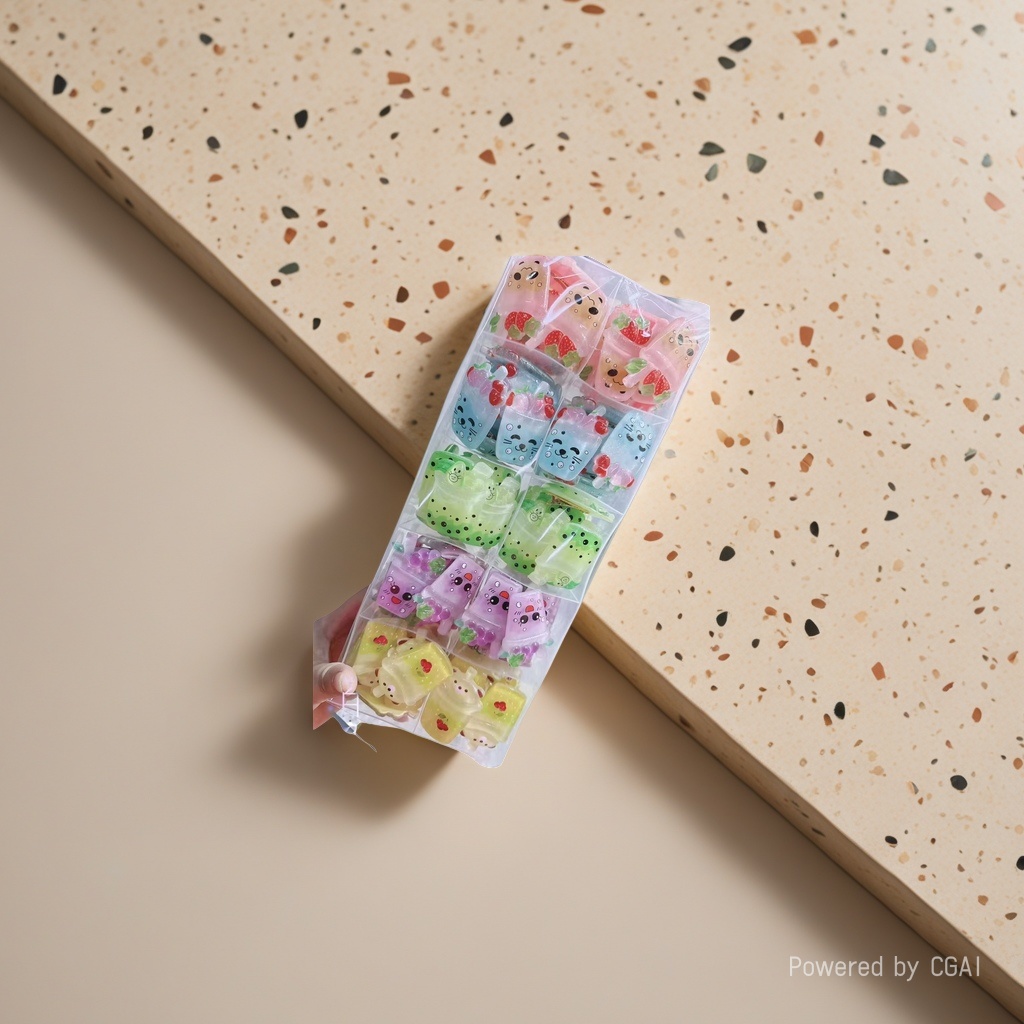 Colorful cartoon milk tea cup-shaped U-shaped hairpin set Specification image
