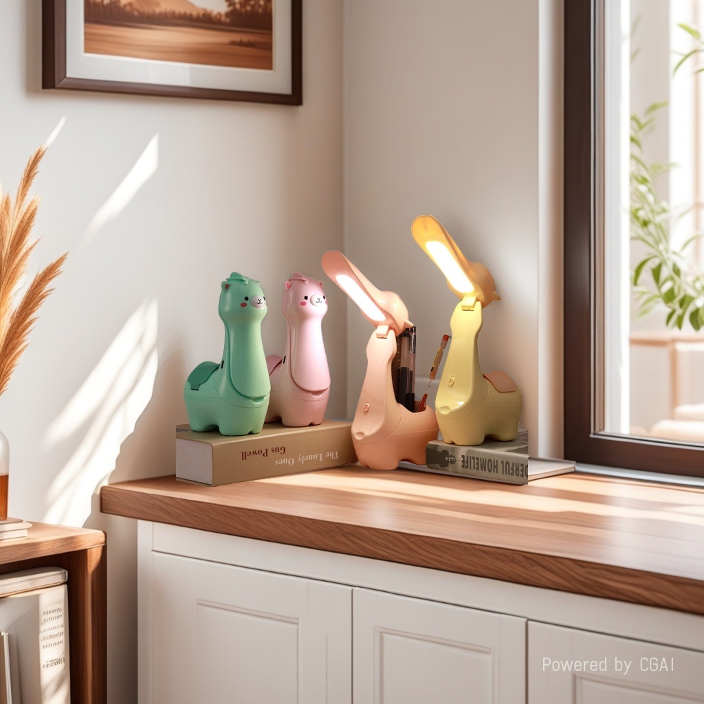 Cool Lamp, colorful cartoon animal ceramic decorative table lamp, handcrafted original wax melting lamp Application Scenario