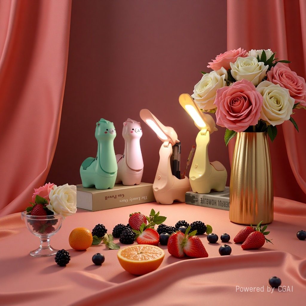 Cool Lamp, colorful cartoon animal ceramic decorative table lamp, handcrafted original wax melting lamp Specification image