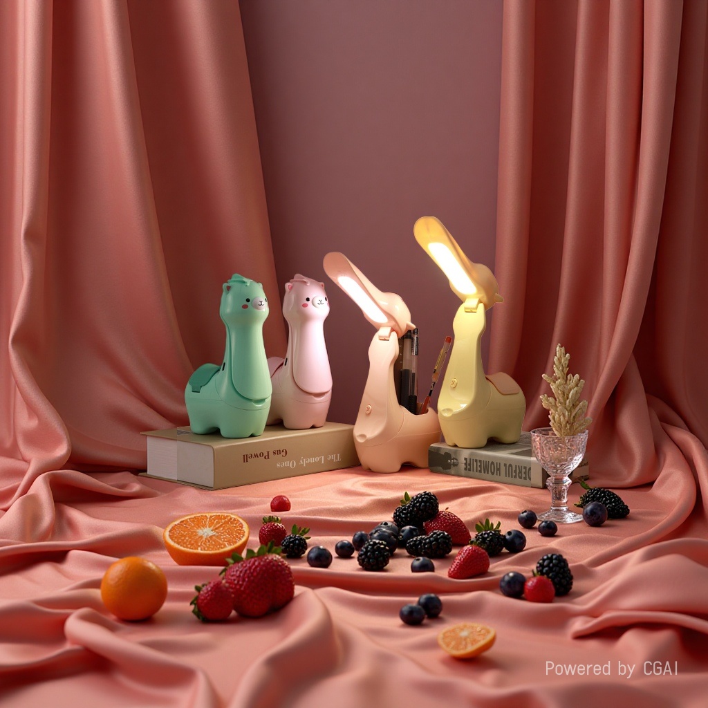 Cool Lamp, colorful cartoon animal ceramic decorative table lamp, handcrafted original wax melting lamp details Picture