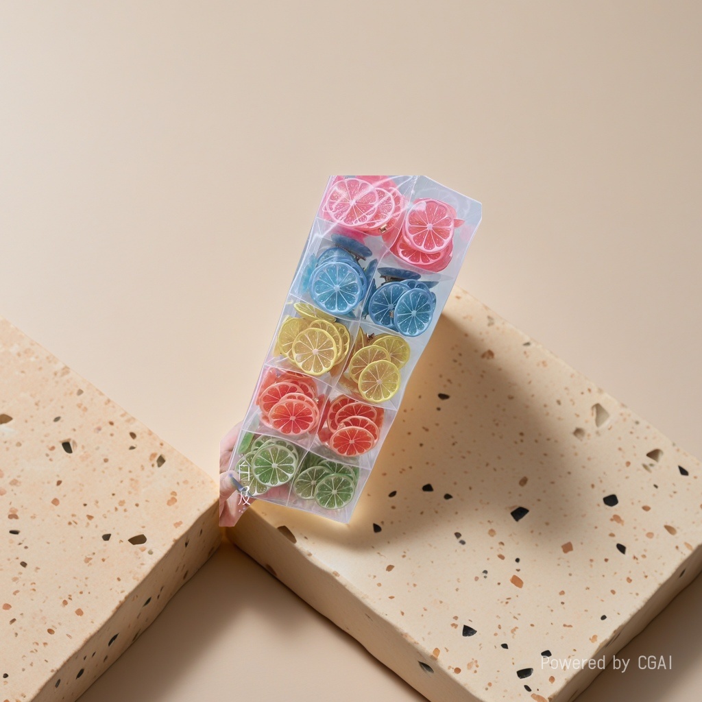 Colorful lemon slice grab clip hair accessory, sweet and girlish style hair clip details Picture