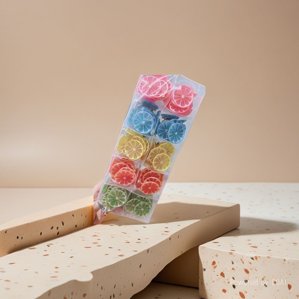 Colorful lemon slice grab clip hair accessory, sweet and girlish style hair clip Application Scenario