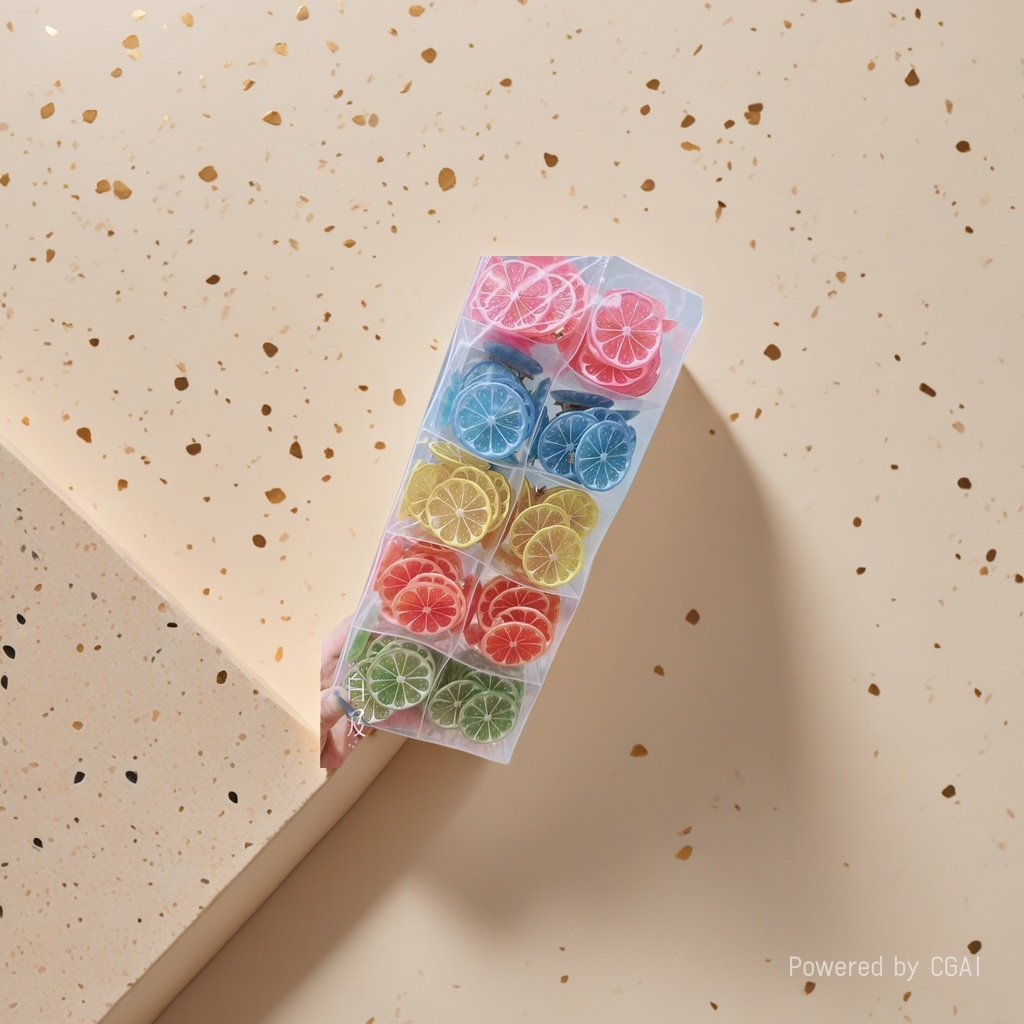 Colorful lemon slice grab clip hair accessory, sweet and girlish style hair clip Specification image