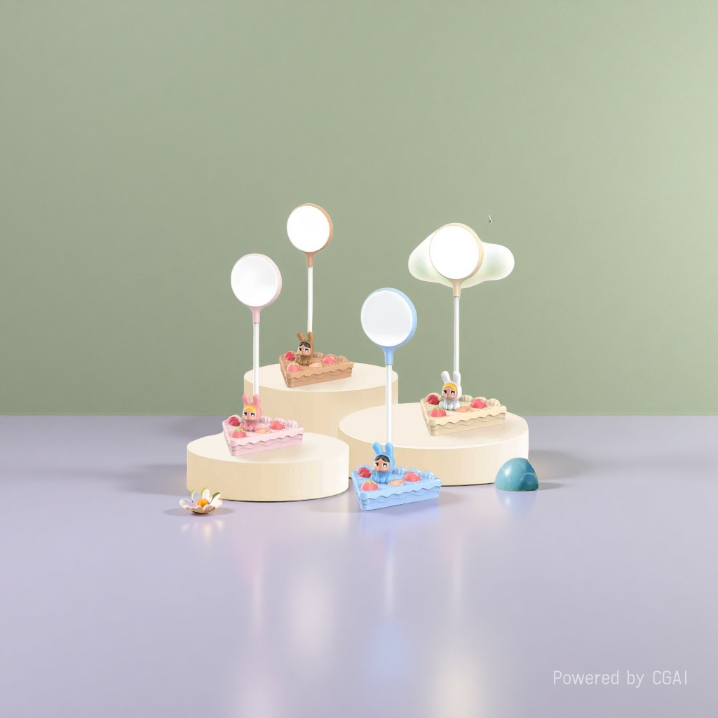Cool Lamp, colorful cake-shaped ceramic table lamp, handcrafted original wax melting lamp details Picture