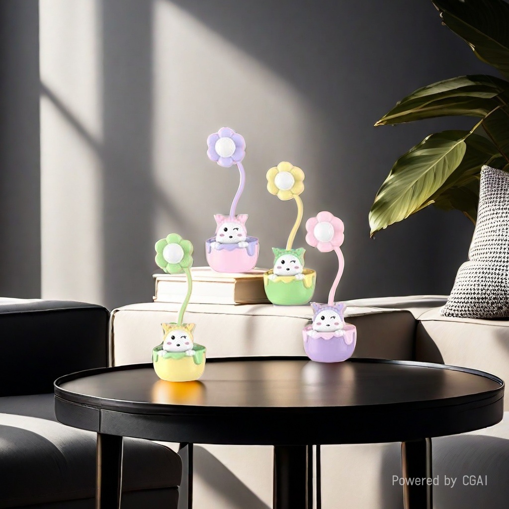 Cool Lamp, colorful flower-shaped ceramic table lamp, handcrafted original wax melting lamp, mirror frame small table lamp Application Scenario