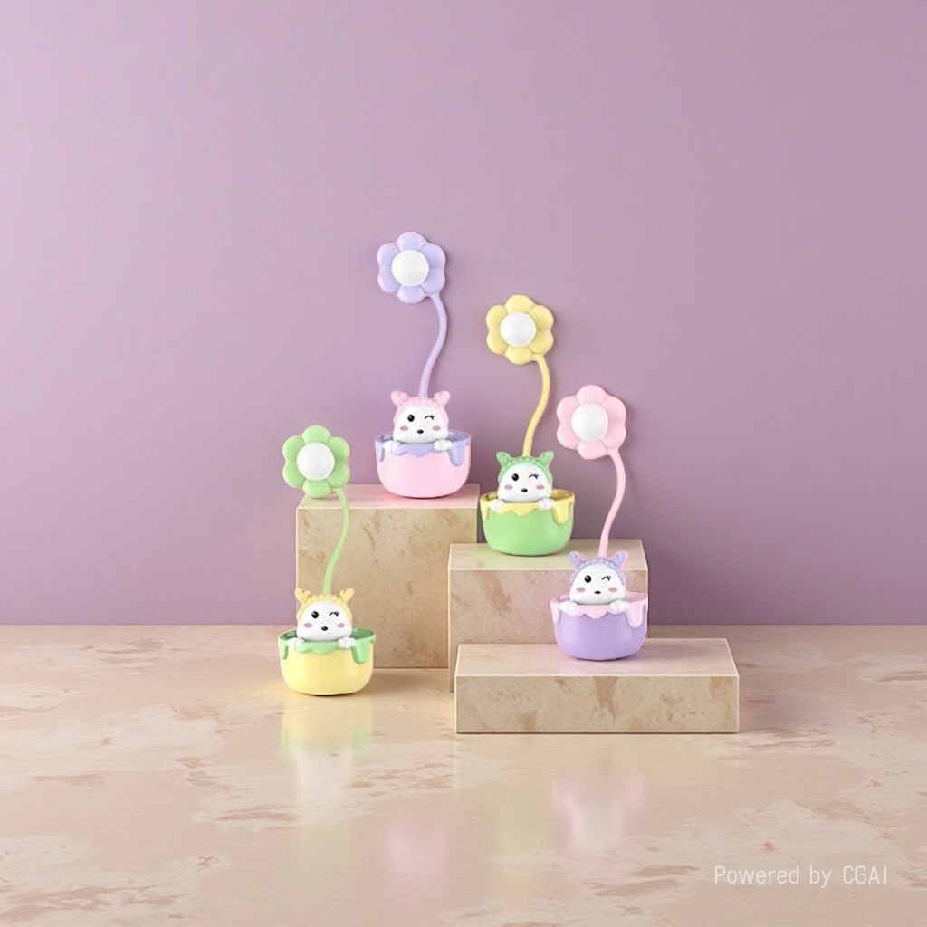 Cool Lamp, colorful flower-shaped ceramic table lamp, handcrafted original wax melting lamp, mirror frame small table lamp