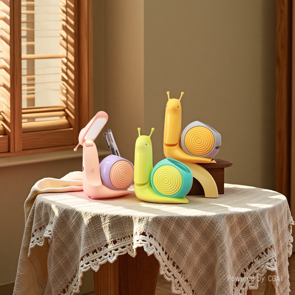 Jiuliang Colorful Snake-shaped Study Desk Lamp, eye-protecting reading lamp, magnifying glass, storage Cool lamp Specification image