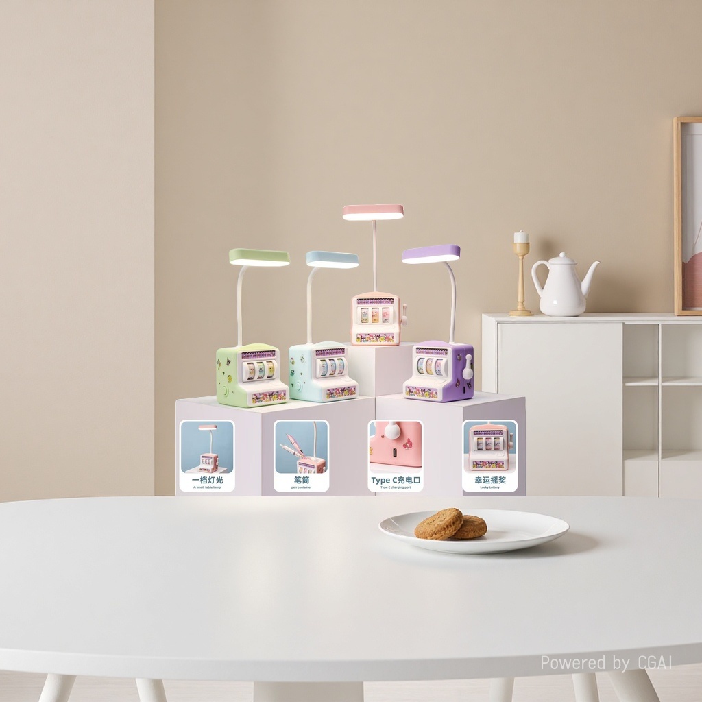 Cool Lamp, colorful lottery machine, shaped ceramic table lamp, handcrafted original wax melting lamp Application Scenario