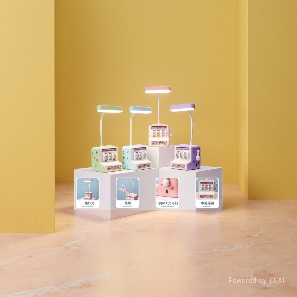 Cool Lamp, colorful lottery machine, shaped ceramic table lamp, handcrafted original wax melting lamp details Picture